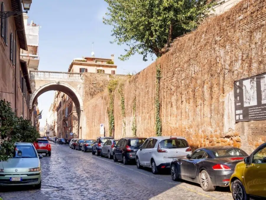 Parking area near the Colosseum in Rome